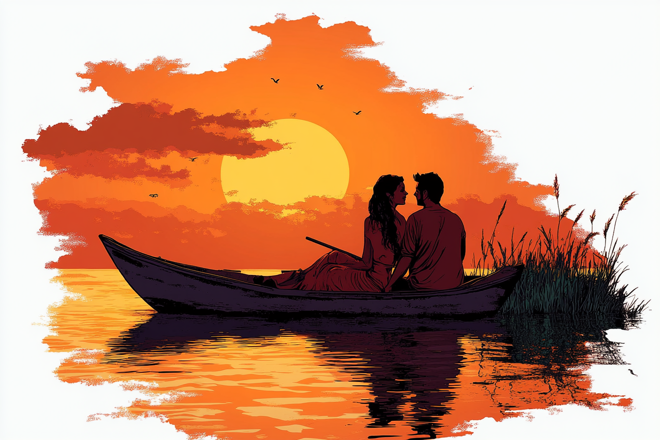 Sortie romantique au coucher de soleil